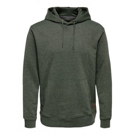 ONLY & SONS WINSTON SWEAT HOODIE - FOREST NIGHT