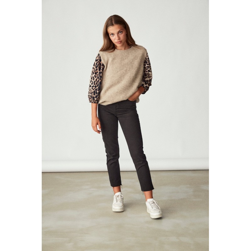 LMTD SALLEN Strik Vest - WHITE PEPPER