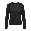ONLY FANCY L/S Med Guld GLITTER TOP - BLACK/MULCH