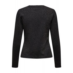 ONLY FANCY L/S Med Guld GLITTER TOP - BLACK/MULCH