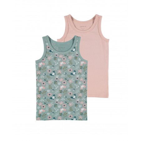 NAME IT MINI TANK TOP 2 PACK - PALE MAUVE/FLOWER