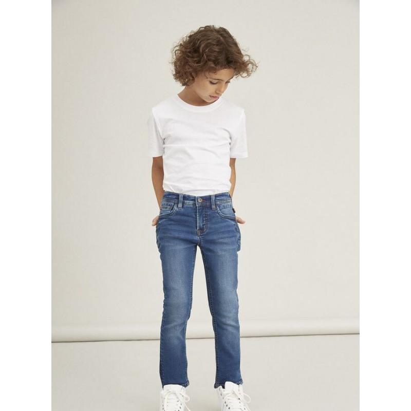 NAME IT Kids Theo Sweat Denim Buks - Dark Blue Denim