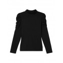 LMTD SANNAH L/S TURTLENECK TOP M. PUFF SLEEVES - BLACK