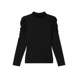 LMTD SANNAH L/S TURTLENECK TOP M. PUFF SLEEVES - BLACK