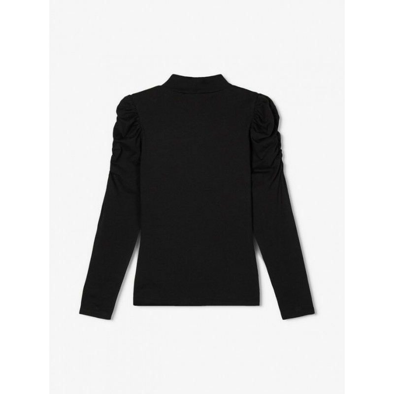 LMTD SANNAH L/S TURTLENECK TOP M. PUFF SLEEVES - BLACK