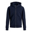 Jack & Jones Junior Hoodie Navy Med Lynlås | Stort Udvalg til Drenge