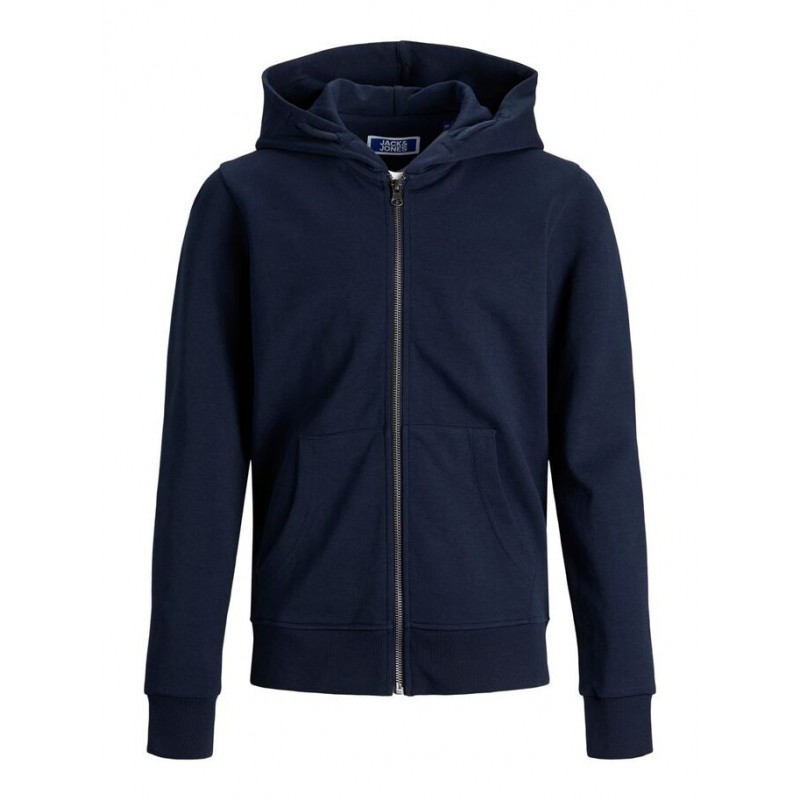 Jack & Jones Junior Hoodie Navy Med Lynlås | Stort Udvalg til Drenge