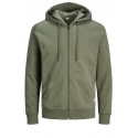 JACK & JONES BASIC HOODIE M. LYNLÅS - DUSTY OLIVE
