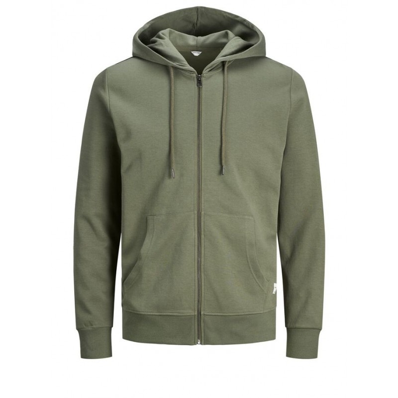 JACK & JONES BASIC HOODIE M. LYNLÅS - DUSTY OLIVE