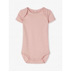 NAME IT Baby/Mini kortærmet bodystocking  3-Pak - Pale Mauve