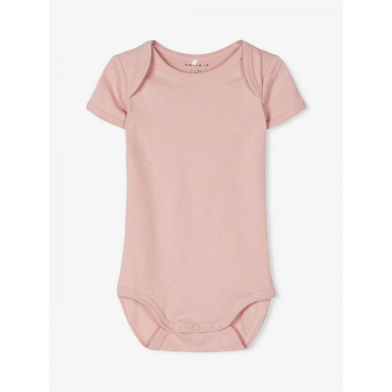 NAME IT Baby/Mini kortærmet bodystocking  3-Pak - Pale Mauve