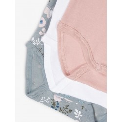 NAME IT Baby/Mini kortærmet bodystocking  3-Pak - Pale Mauve