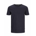 JACK & JONES Stribet Crew Neck T-shirt - Dark Navy