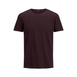 JACK & JONES BLAEON CREW NECK T-SHIRT S/S - RED MAHOGANY