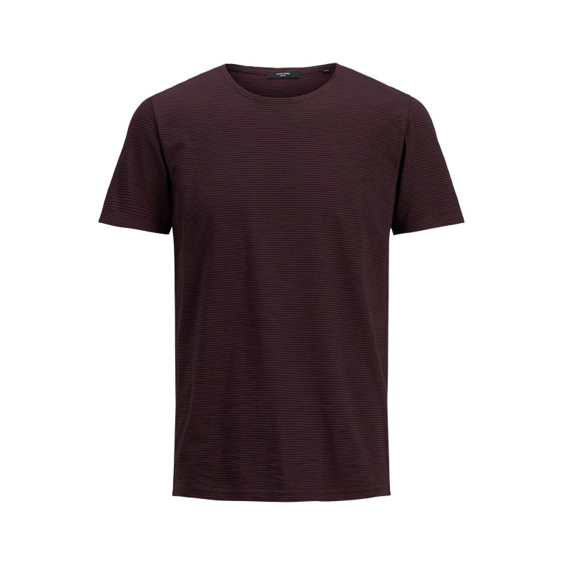 JACK & JONES BLAEON CREW NECK T-SHIRT S/S - RED MAHOGANY