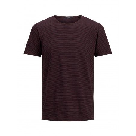 JACK & JONES BLAEON CREW NECK T-SHIRT S/S - RED MAHOGANY