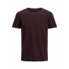 JACK & JONES BLAEON CREW NECK T-SHIRT S/S - RED MAHOGANY