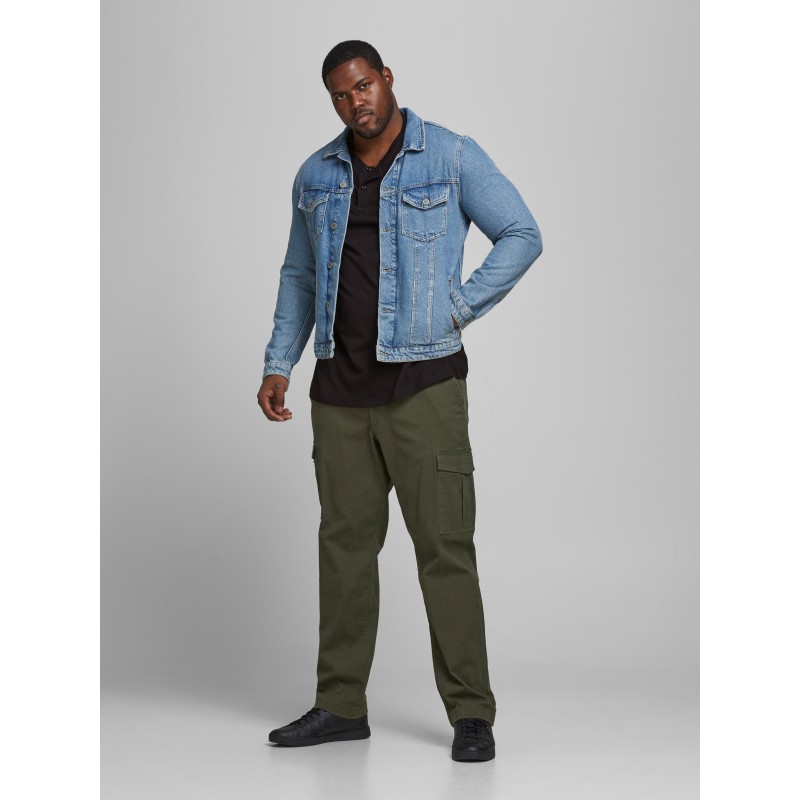 JACK & JONES PLUS BOND L/S GRANDDAD PS- BLACK