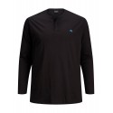 JACK & JONES PLUS BOND L/S GRANDDAD PS- BLACK