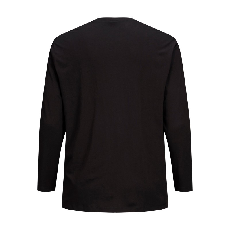 JACK & JONES PLUS BOND L/S GRANDDAD PS- BLACK