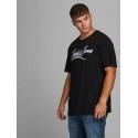 JACK & JONES PLUS LOGO S/S T-SHIRT 2-PACK - Sort + Navy