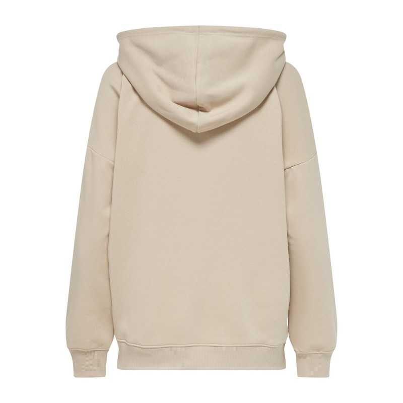 ONLY FEEL LIFE L/S SWEATHOOD - HUMUS