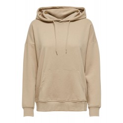 ONLY FEEL LIFE L/S SWEATHOOD - HUMUS