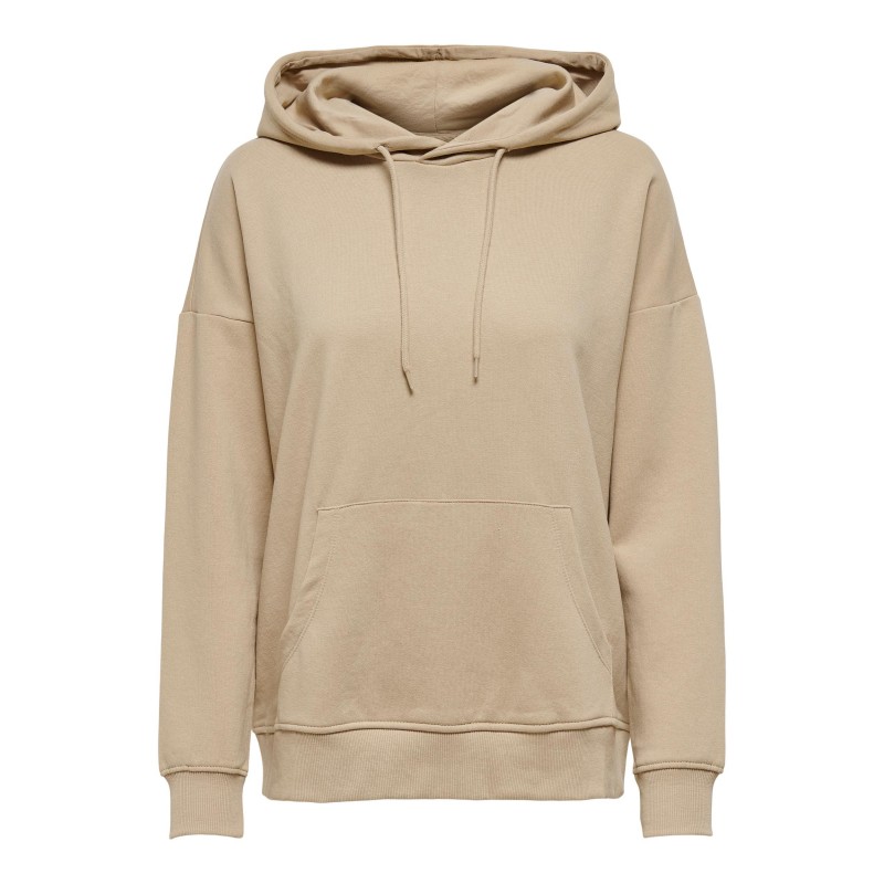 ONLY FEEL LIFE L/S SWEATHOOD - HUMUS