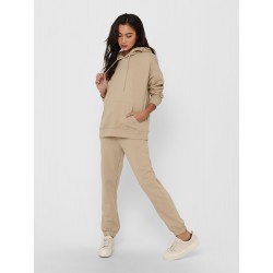 ONLY FEEL LIFE L/S SWEATHOOD - HUMUS