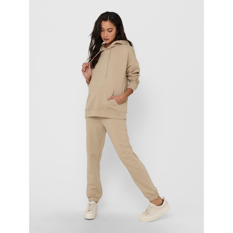 ONLY FEEL LIFE L/S SWEATHOOD - HUMUS