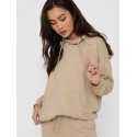 ONLY FEEL LIFE L/S SWEATHOOD - HUMUS