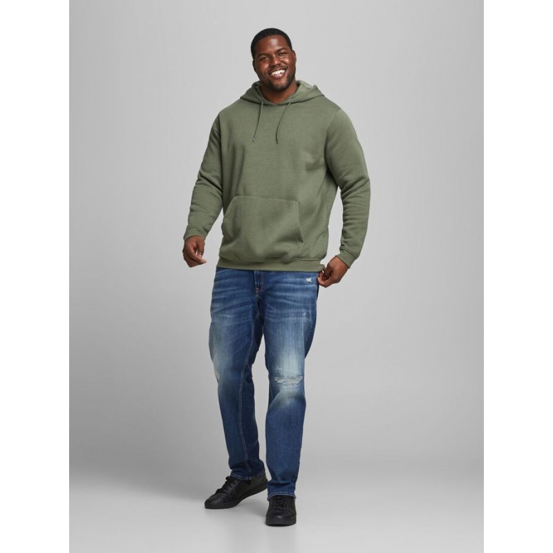 JACK & JONES PLUS BRINK HOODIE - SEA SPRAY