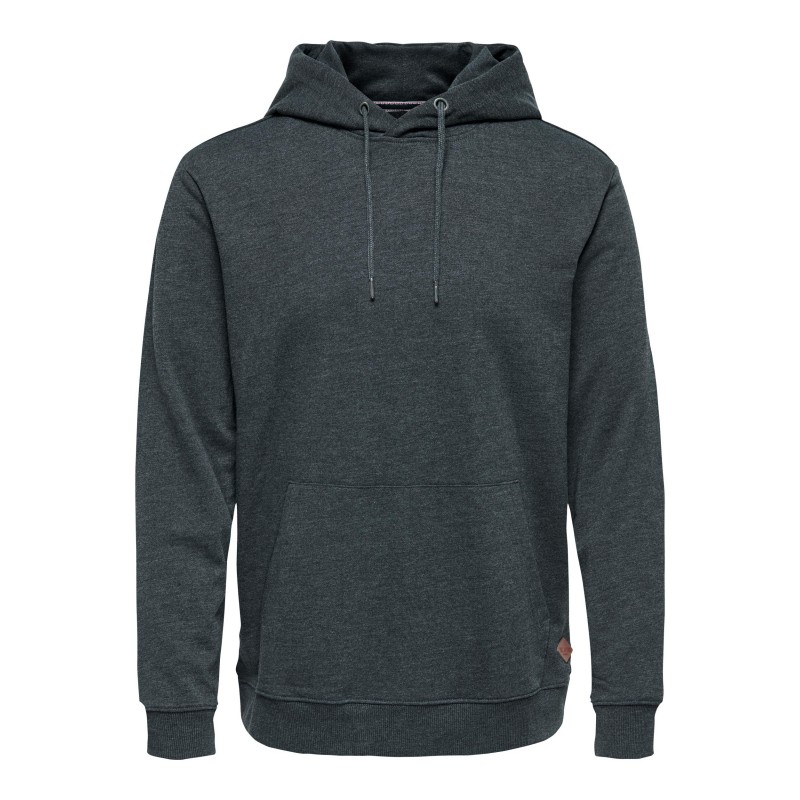 ONLY & SONS WINSTON SWEAT HOODIE - BLACK MEL.
