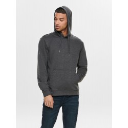 ONLY & SONS WINSTON SWEAT HOODIE - BLACK MEL.