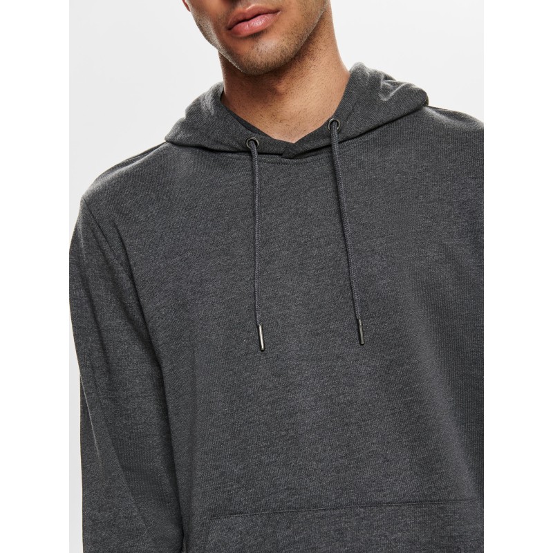 ONLY & SONS WINSTON SWEAT HOODIE - BLACK MEL.