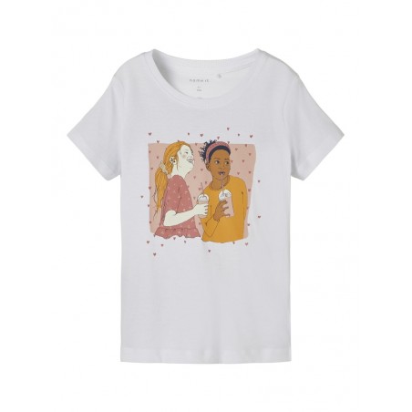 Name It Mini Brigitta S/S Top - Bright White