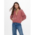 ONLY ZOEY L/S CARDIGAN - RED OCHRE