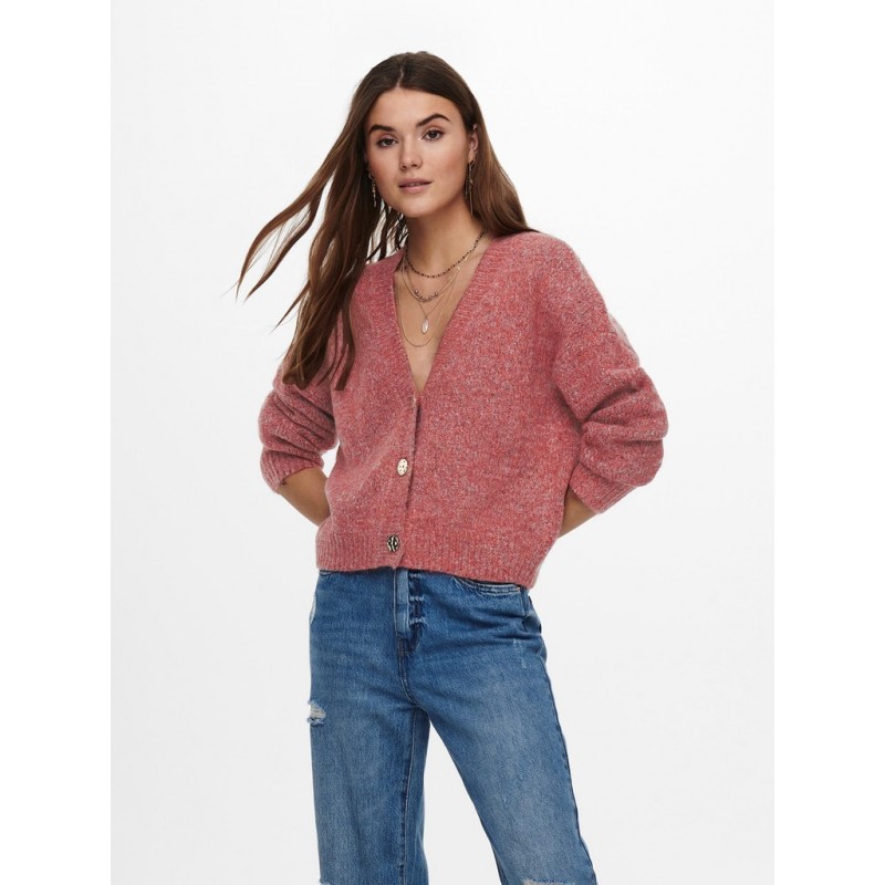 ONLY ZOEY L/S CARDIGAN - RED OCHRE