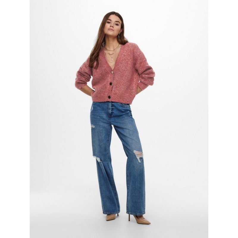 ONLY ZOEY L/S CARDIGAN - RED OCHRE