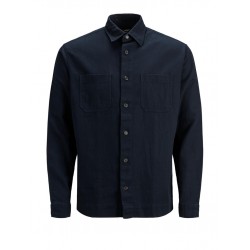 JACK & JONES Plus Hør Overshirt - Navy Blazer