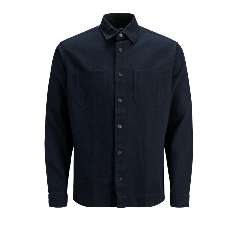 JACK & JONES Plus Hør Overshirt - Navy Blazer