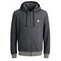 JACK & JONES Blurickey Zip Hoodie - Dark Grey Melange
