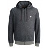 JACK & JONES Blurickey Zip Hoodie - Dark Grey Melange