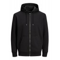 JACK & JONES Plus Soft Sweat Zip Hoodie - Sort