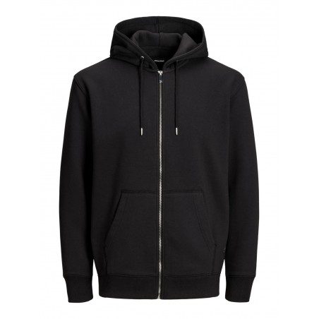JACK & JONES Plus Soft Sweat Zip Hoodie - Sort