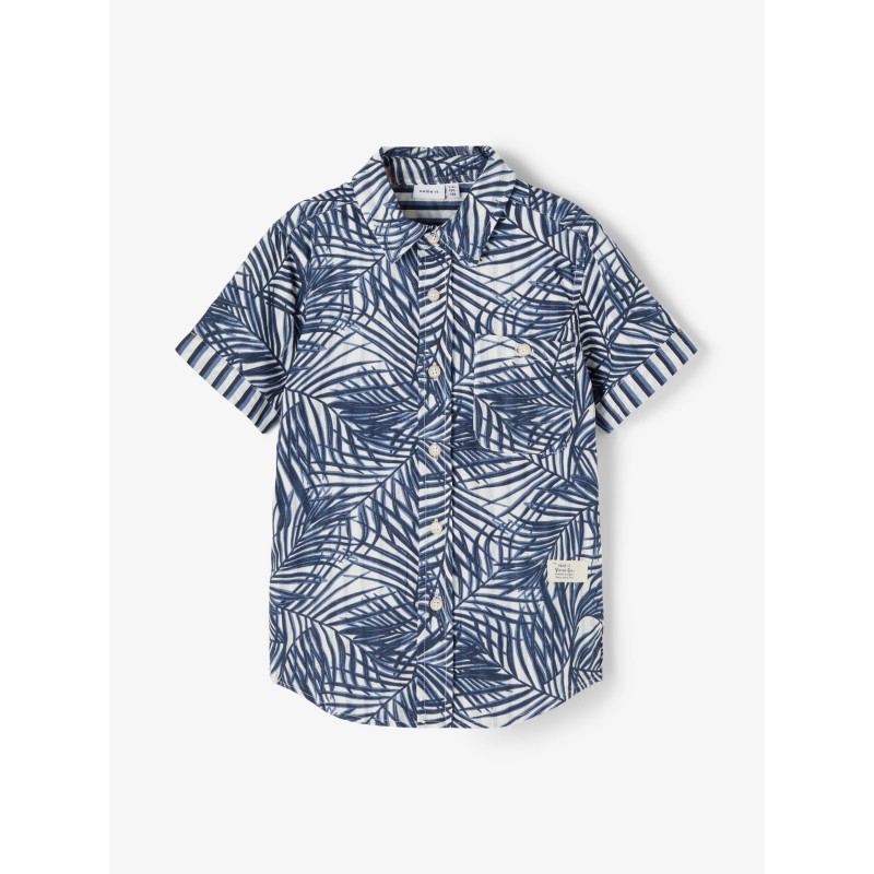 NAME IT KIDS Ferie Kortærmet Skjorte -  Dusty Blue