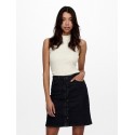 ONLY Nessa Højhalset Rib Top - Cloud Dancer