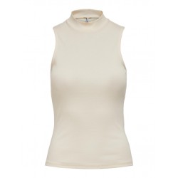 ONLY Nessa Højhalset Rib Top - Cloud Dancer