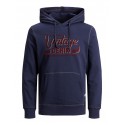 JACK & JONES JAKE SWEAT HOOD -  Peacoat Blue