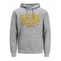 JACK & JONES JAKE SWEAT HOOD - Light Grey Melange